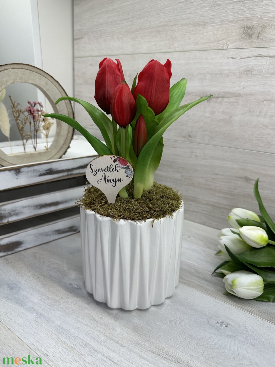 Extra élethű, real-touch tulipán dekoráció - otthon & életmód - dekoráció - virágdísz és tartó - csokor & virágdísz - Meska.hu
