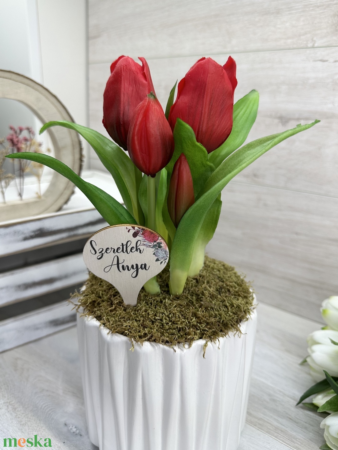 Extra élethű, real-touch tulipán dekoráció - otthon & életmód - dekoráció - virágdísz és tartó - csokor & virágdísz - Meska.hu