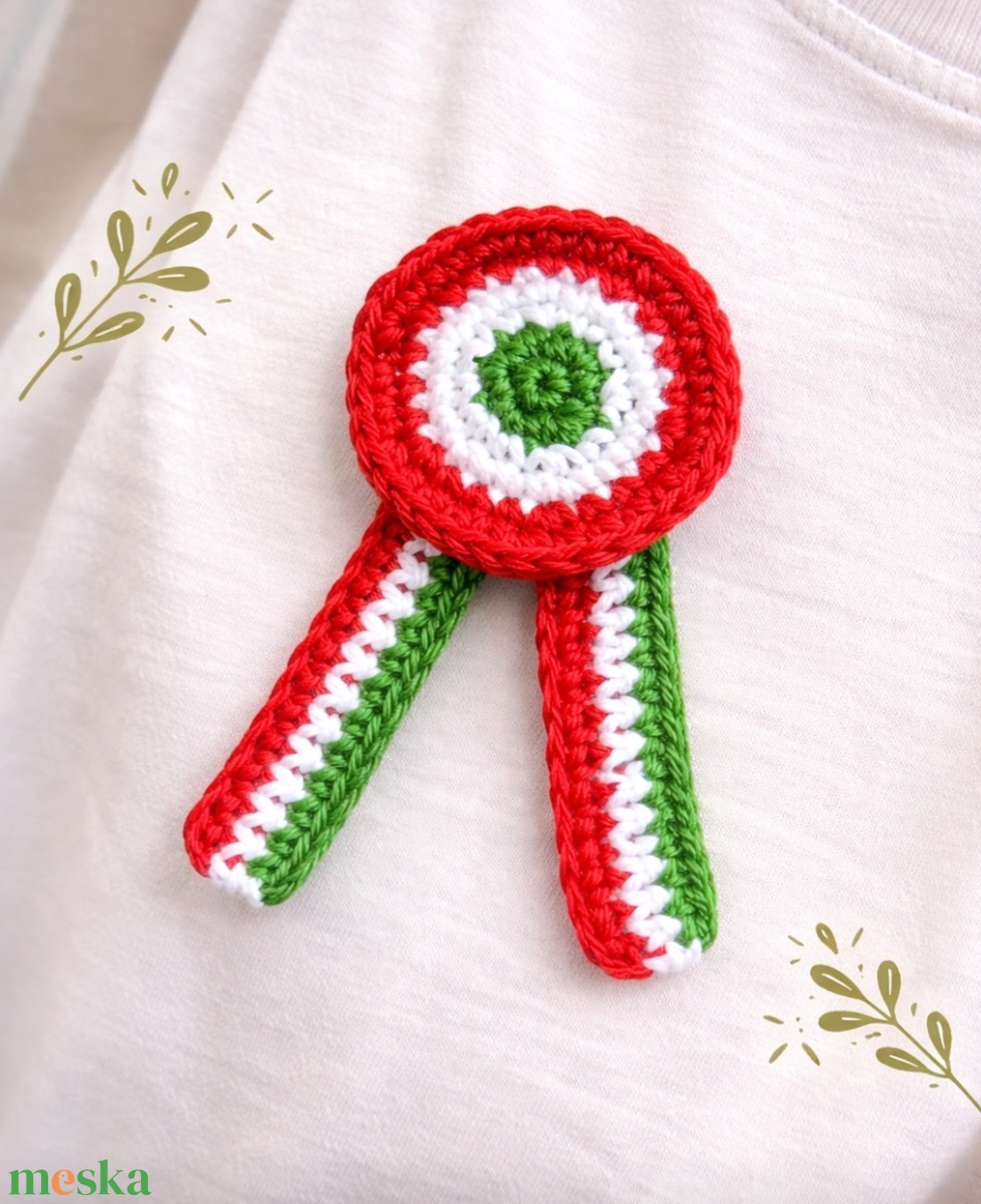 Horgolt pamut kokárda - ékszer - kitűző és bross - Meska.hu