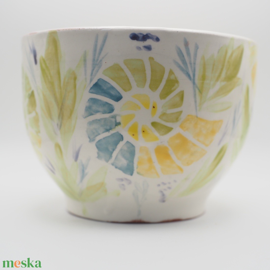 Festett ammonitesz mintával díszített kerámia tál - otthon & életmód - dekoráció - asztal és polc dekoráció - dekorációs tál, tartó - Meska.hu