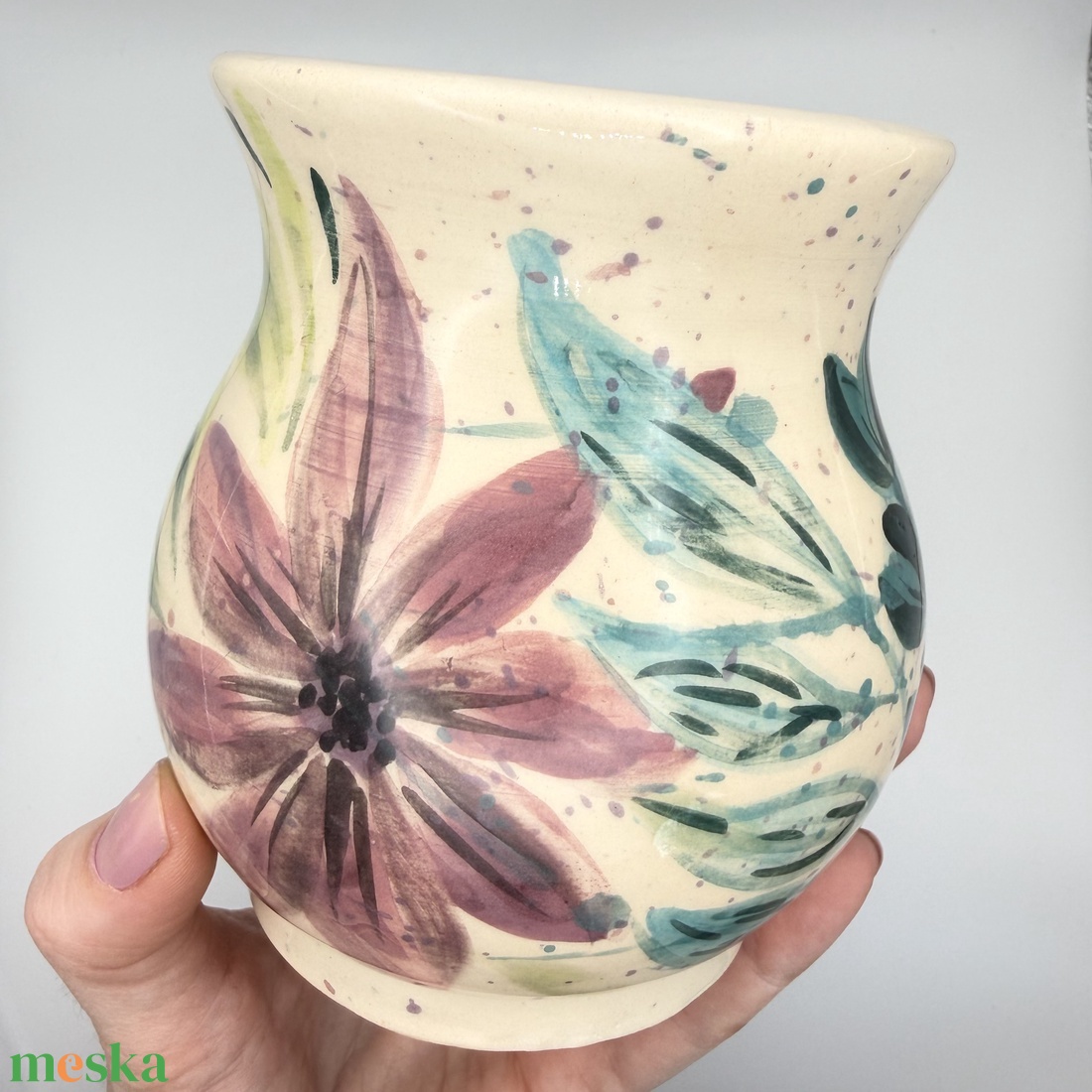 Kerámia bögre kolibri és virág mintával - otthon & életmód - konyhafelszerelés, tálalás - tálalás - bögre & csésze - Meska.hu