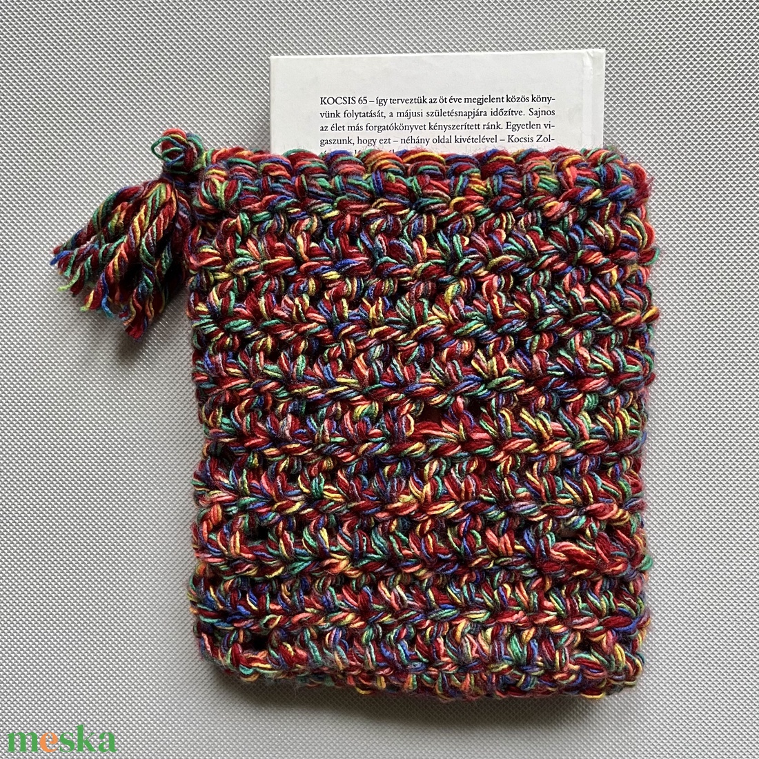 Egyedi vidám, színes, vastag horgolt könyvtok - tablettok, Ebooktok, Kindle - Kisherceg design - táska & tok - ebook & tablet tok - Meska.hu