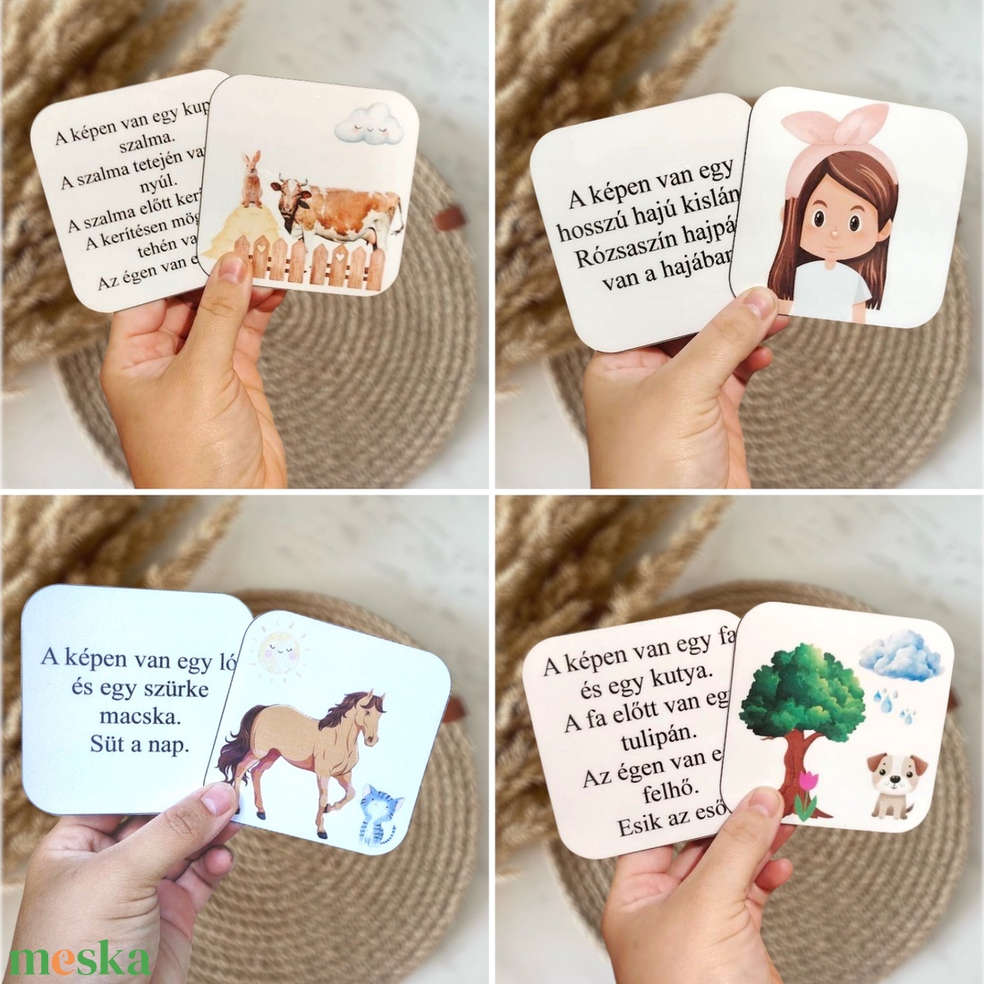 Szövegértés fejlesztő kártyacsomagok  - játék & sport - készségfejlesztő és logikai játék - memória játékok - Meska.hu