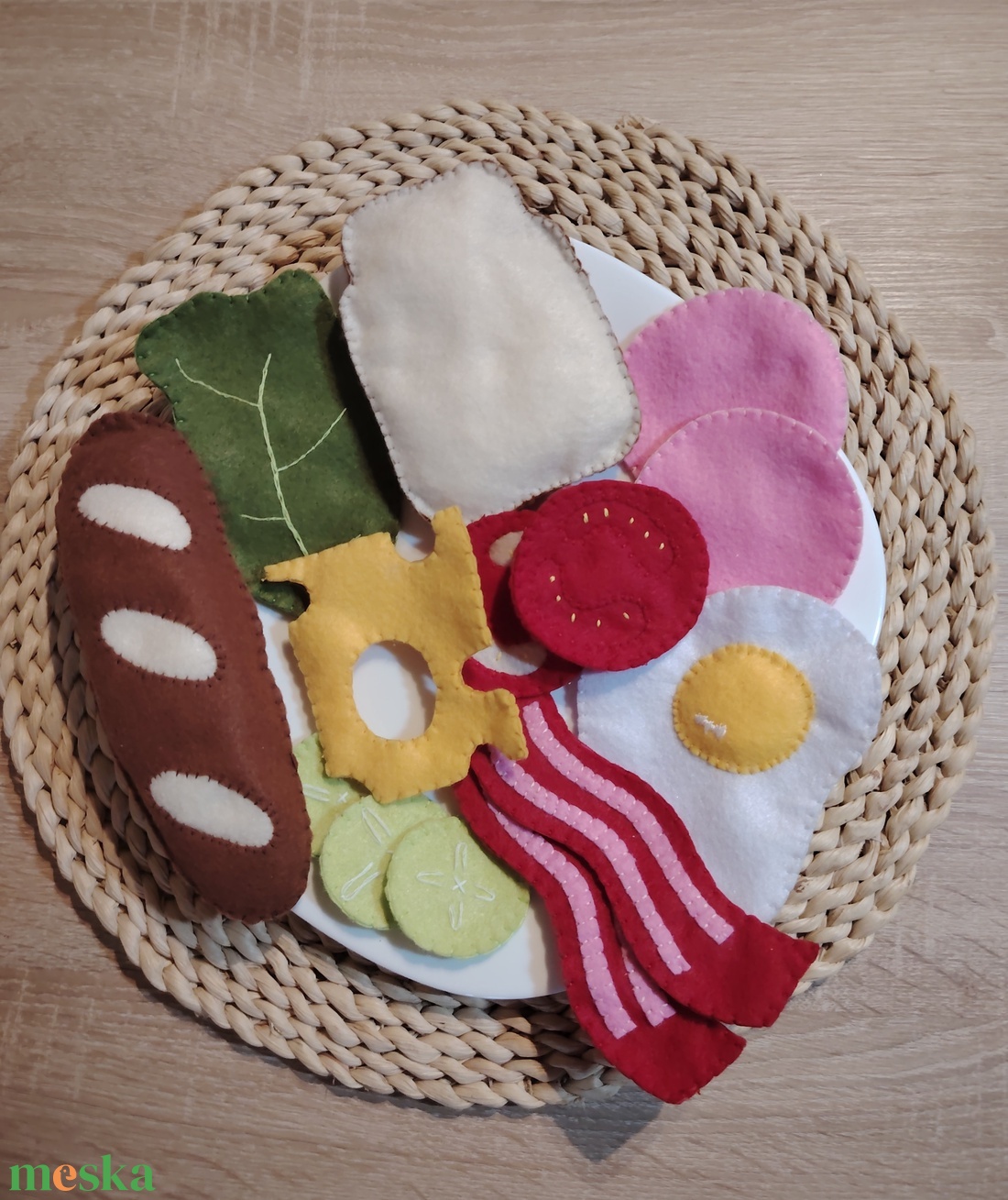 Filc reggeliző szett  - baba - mama - baba játékok - waldorf játékok - Meska.hu