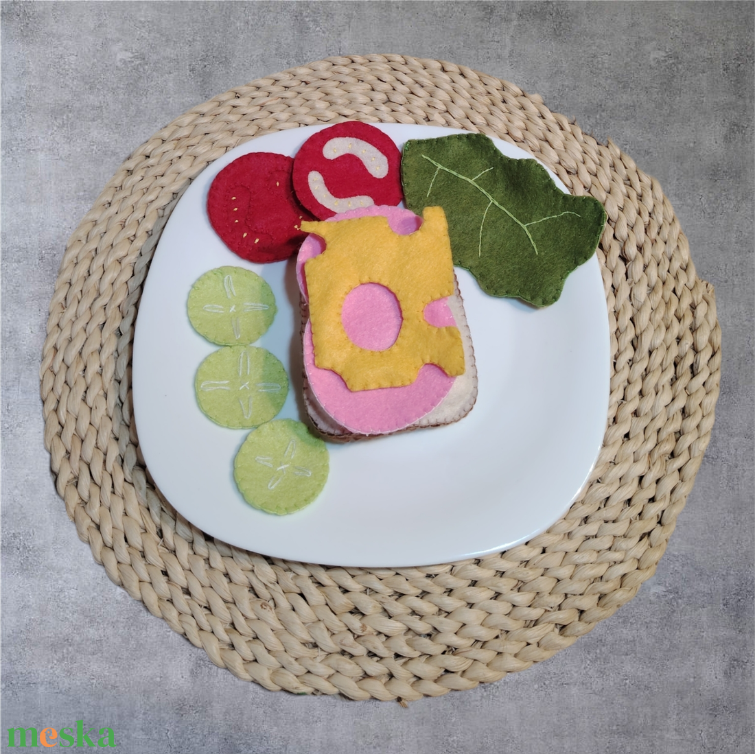 Filc reggeliző szett  - baba - mama - baba játékok - waldorf játékok - Meska.hu