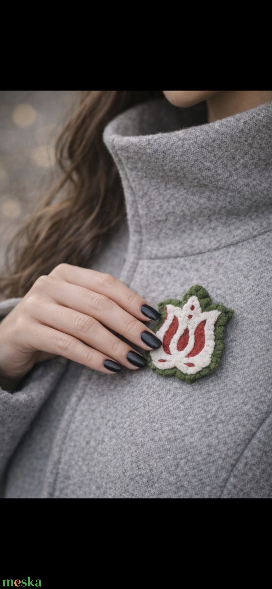 Filcből készült Tulipános kokárda - esküvő - kiegészítők - kitűző - Meska.hu