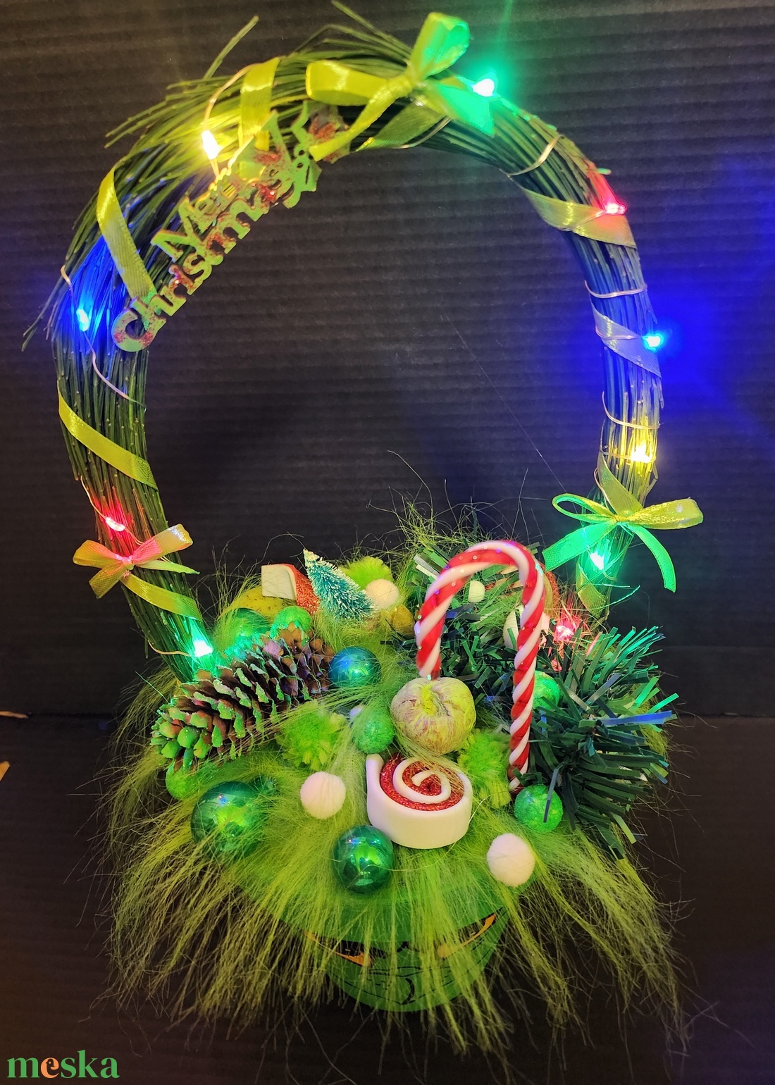 Világítós cserépdísz - karácsony - karácsonyi lakásdekoráció - karácsonyi lakásdíszek - Meska.hu