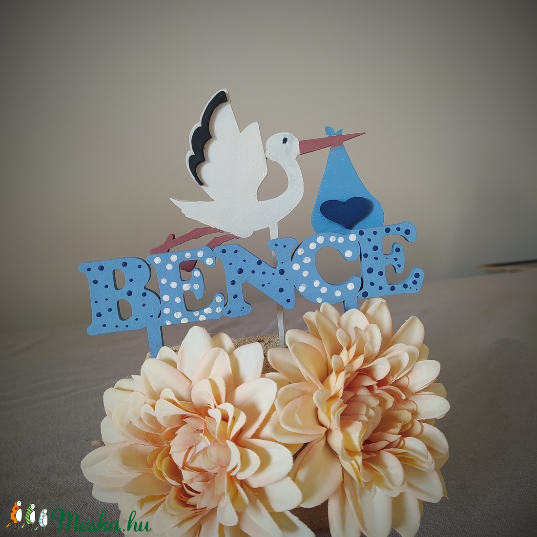 Babaváró torta dekoráció gólya szett - játék & sport - Meska.hu