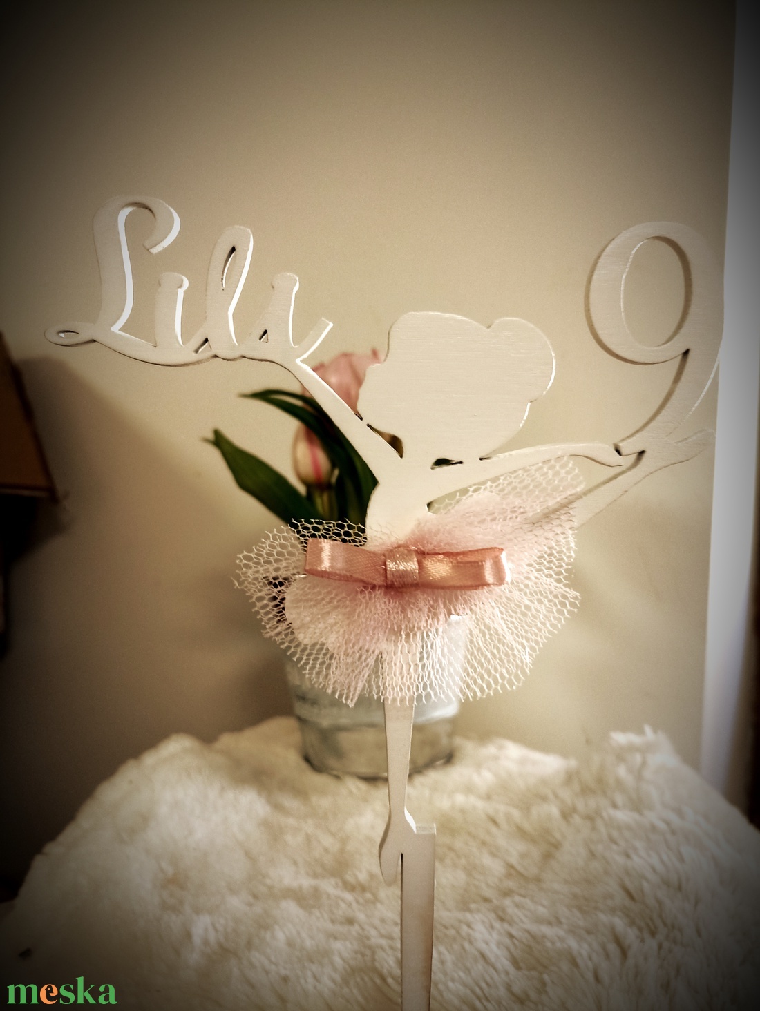 Balerina születésnapi tortadísz - otthon & életmód - konyhafelszerelés, tálalás - sütés, főzés - sütidísz - Meska.hu