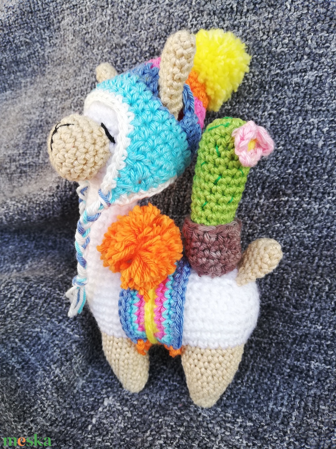 Láma amigurumi - játék & sport - plüssállat & játékfigura - láma - Meska.hu