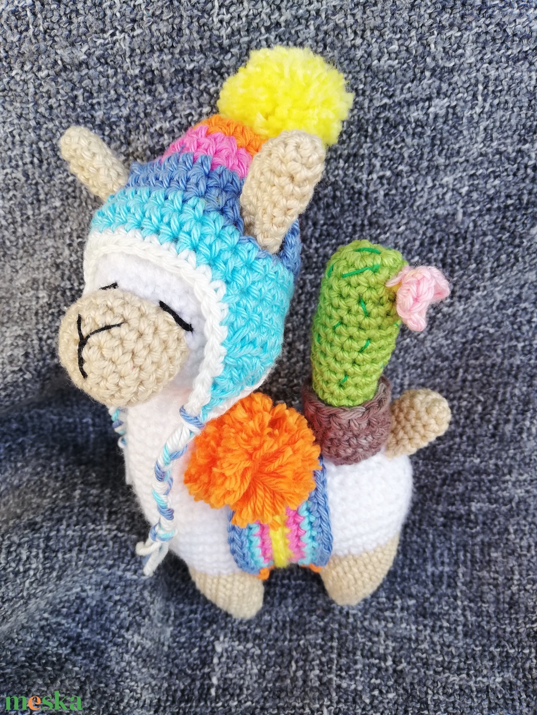 Láma amigurumi - játék & sport - plüssállat & játékfigura - láma - Meska.hu