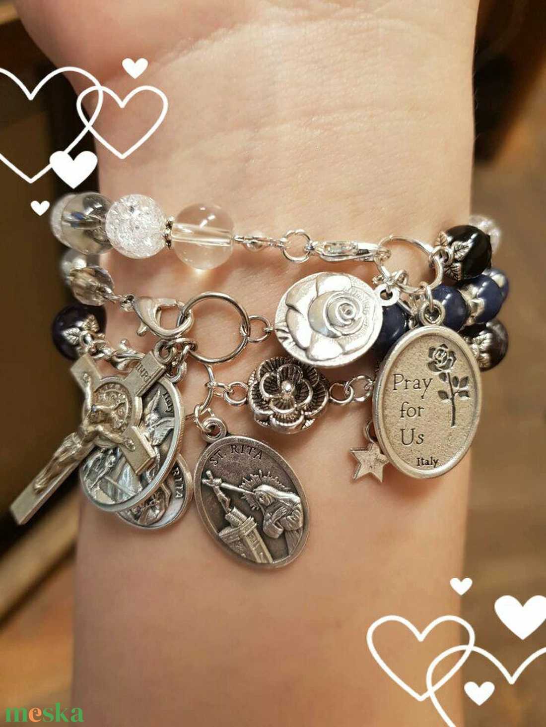 Szent Rita karkötők rendelésre - ékszer - karkötő - charm karkötő - Meska.hu