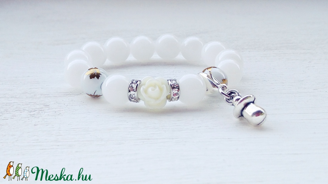 Keresztelő ékszer - jáde - ékszer - karkötő - bogyós karkötő - Meska.hu