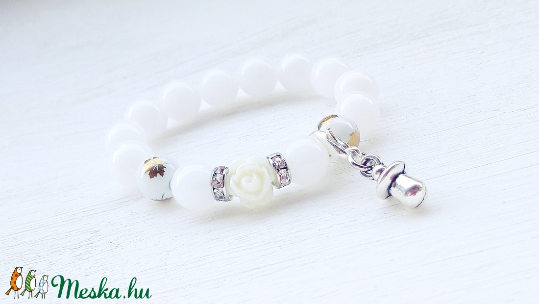 Keresztelő ékszer - jáde - ékszer - karkötő - bogyós karkötő - Meska.hu