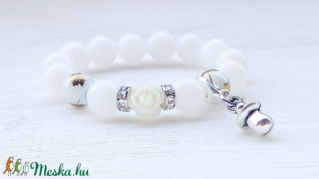 Keresztelő ékszer - jáde - ékszer - karkötő - bogyós karkötő - Meska.hu