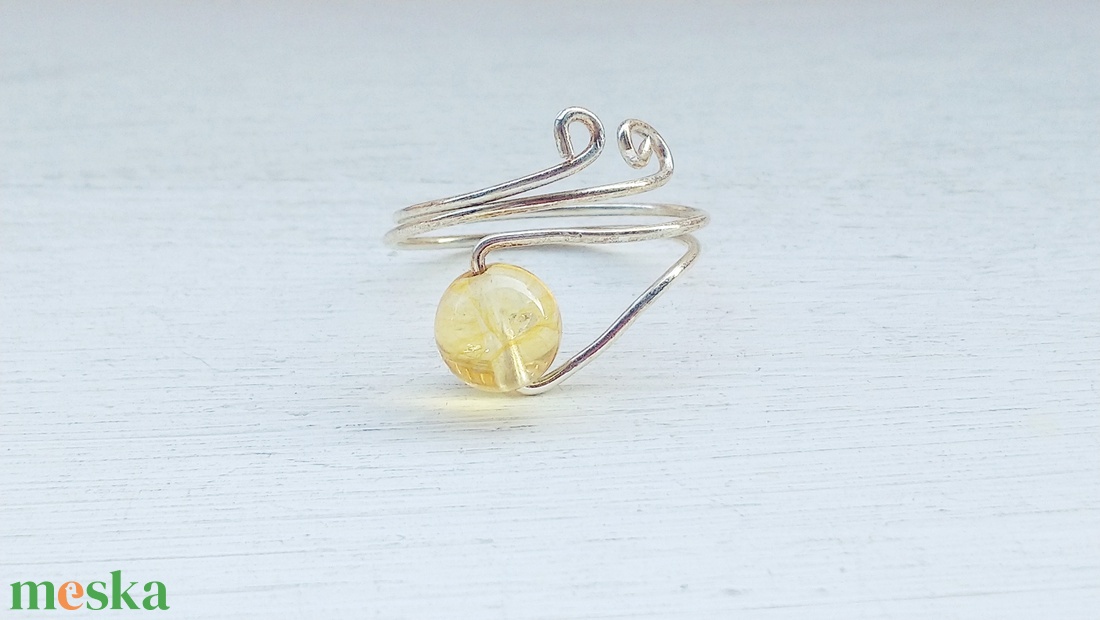 Citrin - a gazdagság köve - ékszer - gyűrű - szoliter gyűrű - Meska.hu