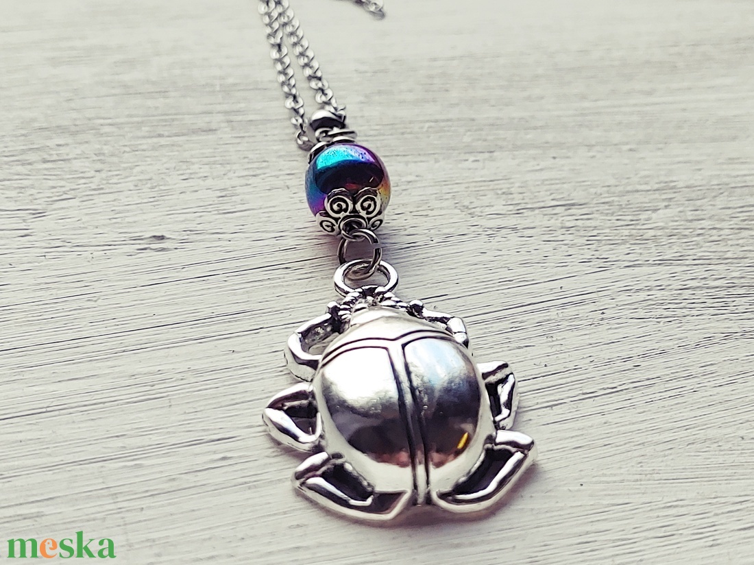 Szkarabeusz amulett - újjászületés - ékszer - nyaklánc - medálos nyaklánc - Meska.hu