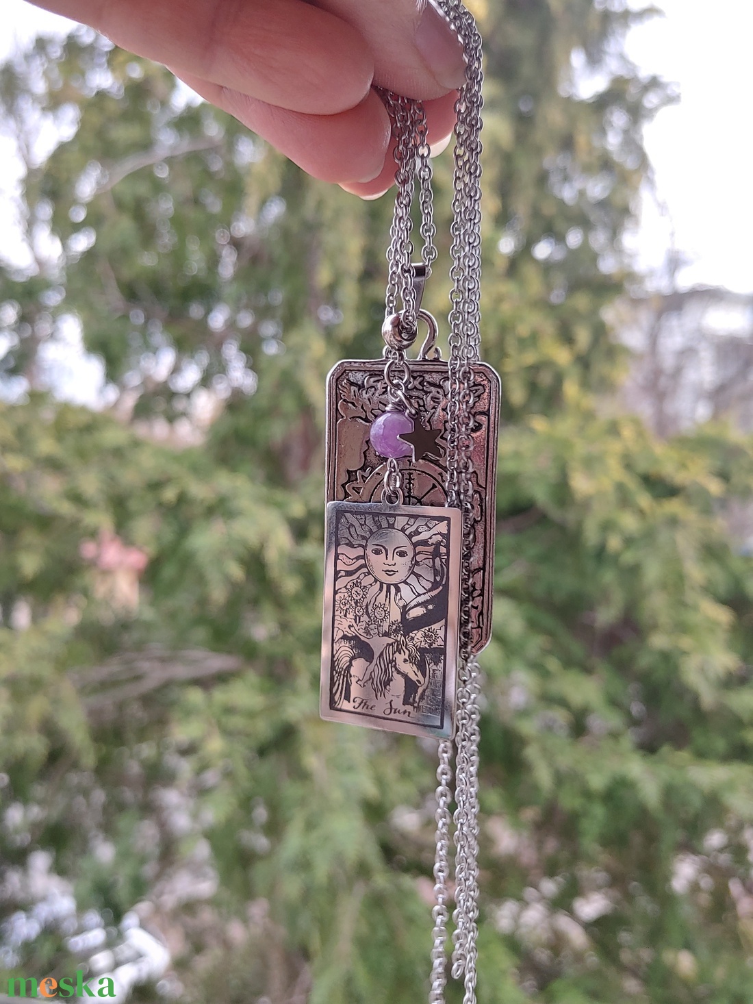 Tarot kártya amulett - Nap - ékszer - nyaklánc - medálos nyaklánc - Meska.hu
