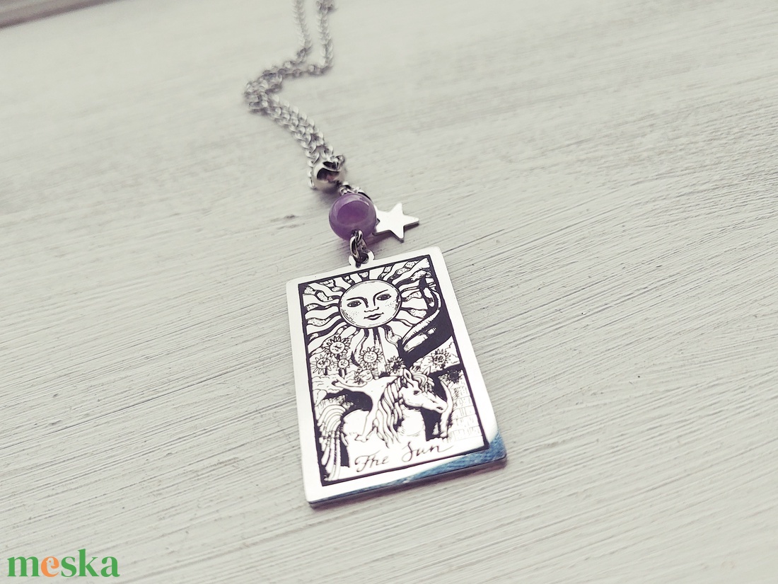 Tarot kártya amulett - Nap - ékszer - nyaklánc - medálos nyaklánc - Meska.hu
