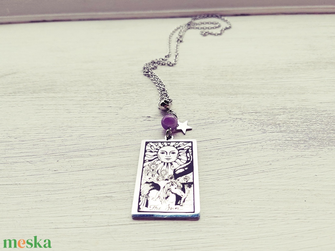 Tarot kártya amulett - Nap - ékszer - nyaklánc - medálos nyaklánc - Meska.hu