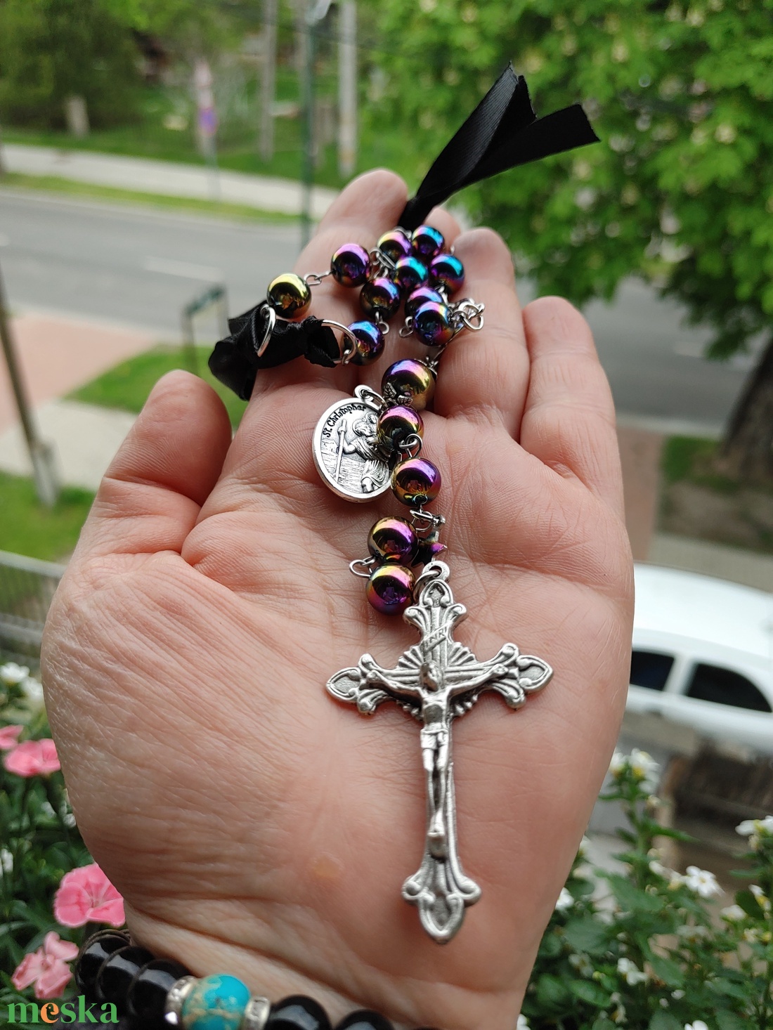 Szt. Kristóf autós rózsafüzér - otthon & életmód - vallás - kereszt - Meska.hu
