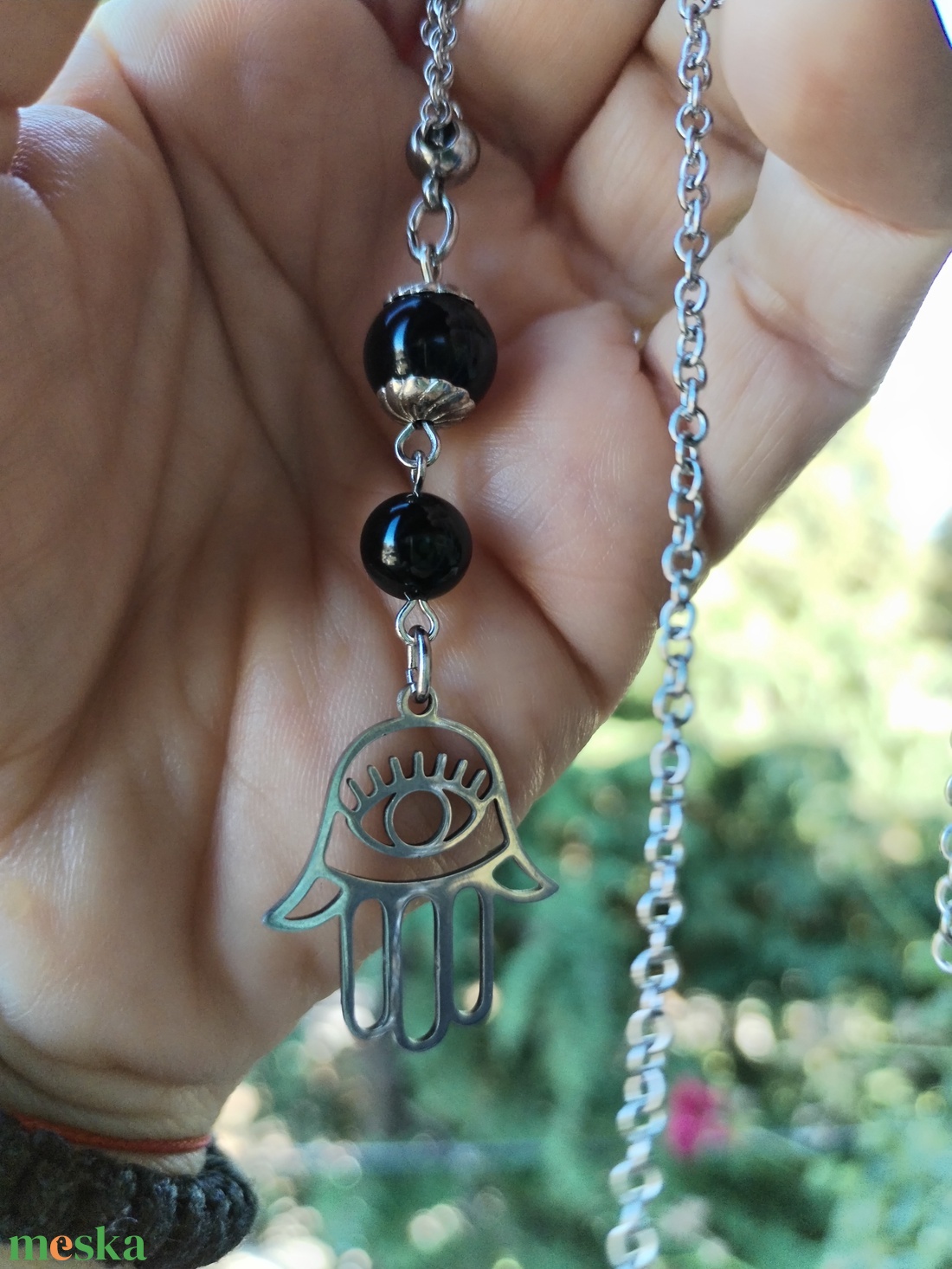 Fatima keze, védelmező amulett - ékszer - nyaklánc - medálos nyaklánc - Meska.hu
