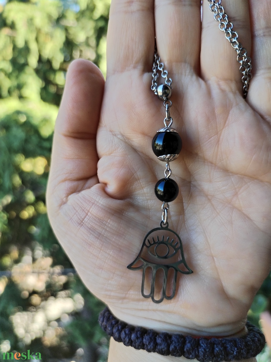 Fatima keze, védelmező amulett - ékszer - nyaklánc - medálos nyaklánc - Meska.hu