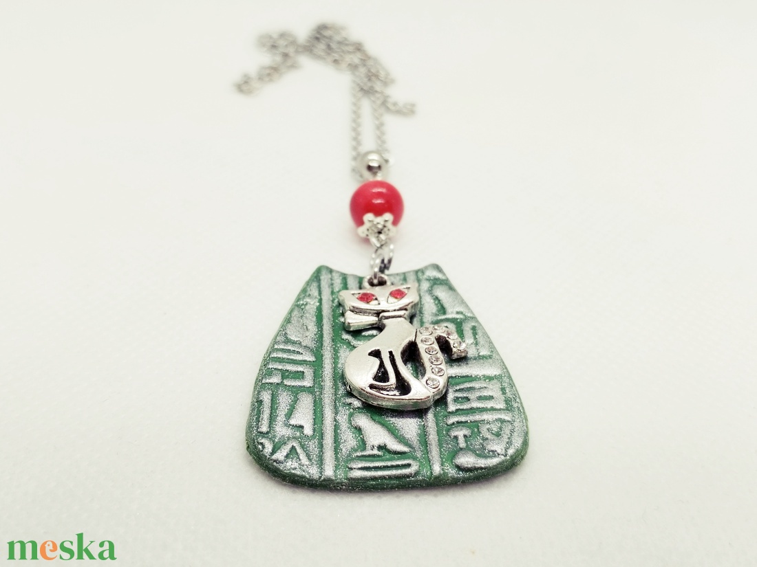 Egyiptomi cicás amulett - ékszer - nyaklánc - medálos nyaklánc - Meska.hu