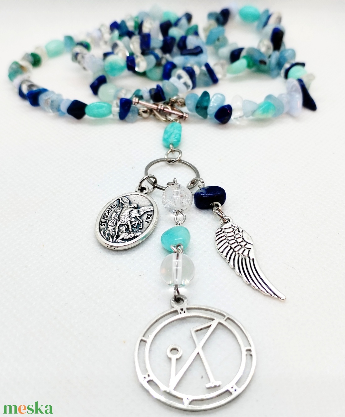 Mihály arkangyal amulett, arkangyal szimbólum - ékszer - nyaklánc - medálos nyaklánc - Meska.hu