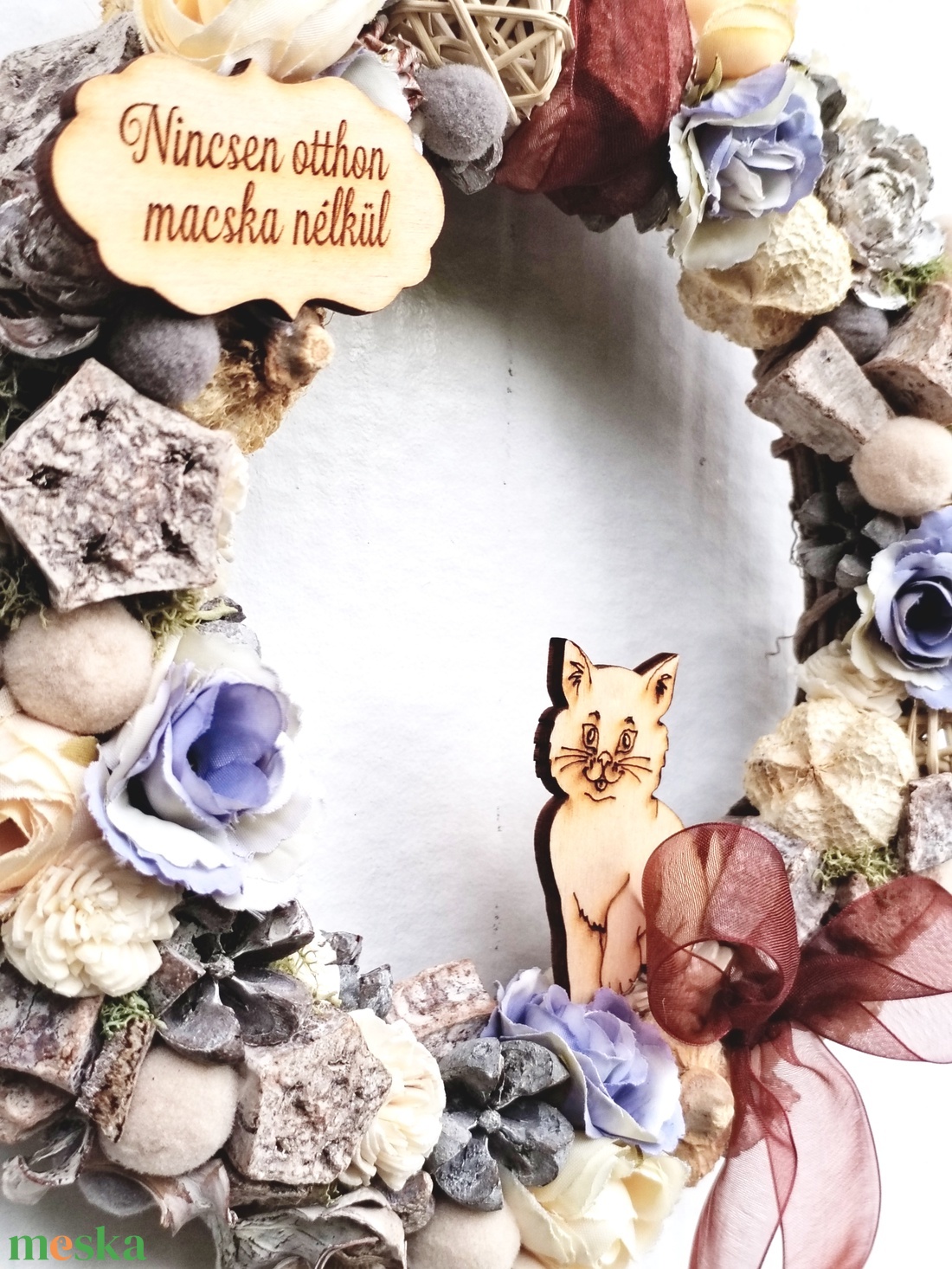 Cicás kopogtató  - otthon & életmód - dekoráció - ajtó- és ablak dekoráció - ajtódísz & kopogtató - Meska.hu