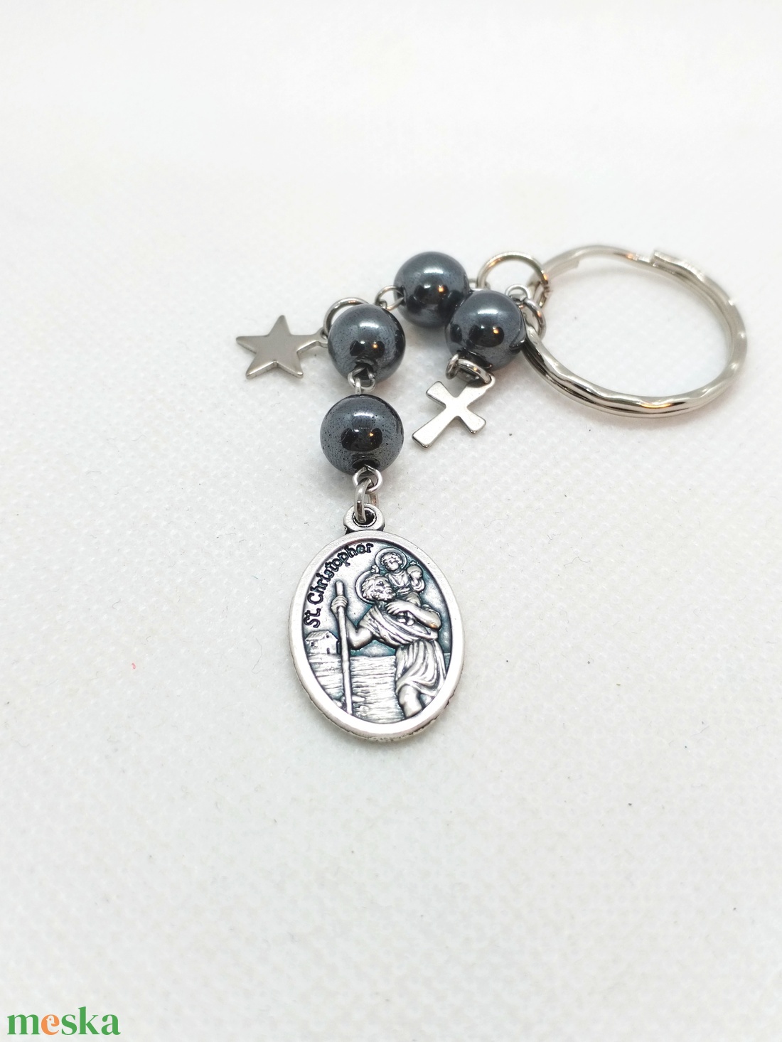Szent Kristóf amulett - táska & tok - kulcstartó & táskadísz - táskadísz - Meska.hu