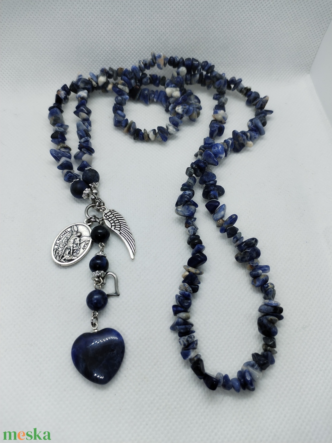 Mihály arkangyal amulett - szodalit - ékszer - nyaklánc - medálos nyaklánc - Meska.hu Mihály arkangyal amulett - szodalit - ékszer - nyaklánc - medálos nyaklánc - Meska.hu