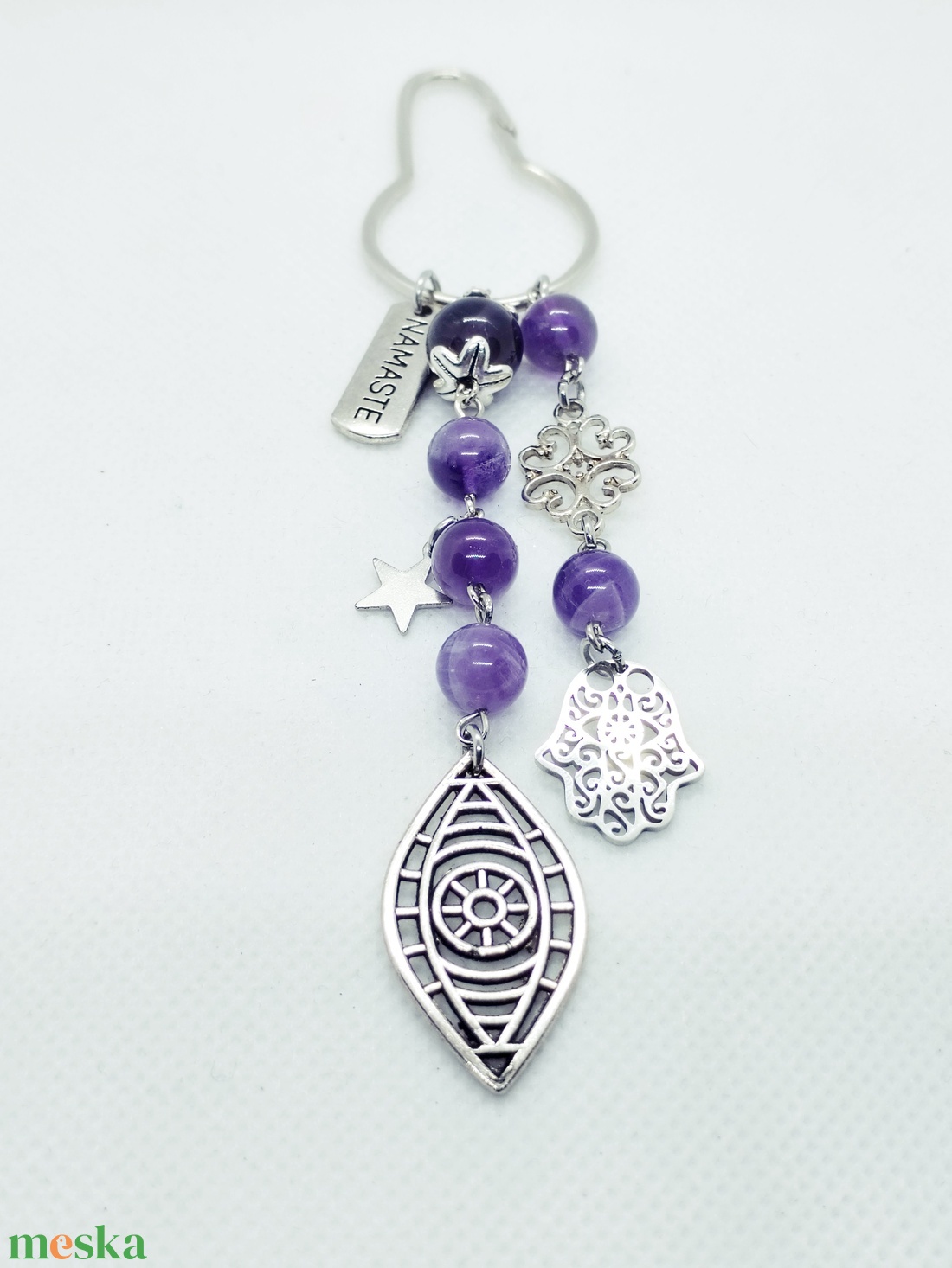 Ametiszt amulett  Harmadik szem és belső látás - táska & tok - kulcstartó & táskadísz - kulcstartó - Meska.hu