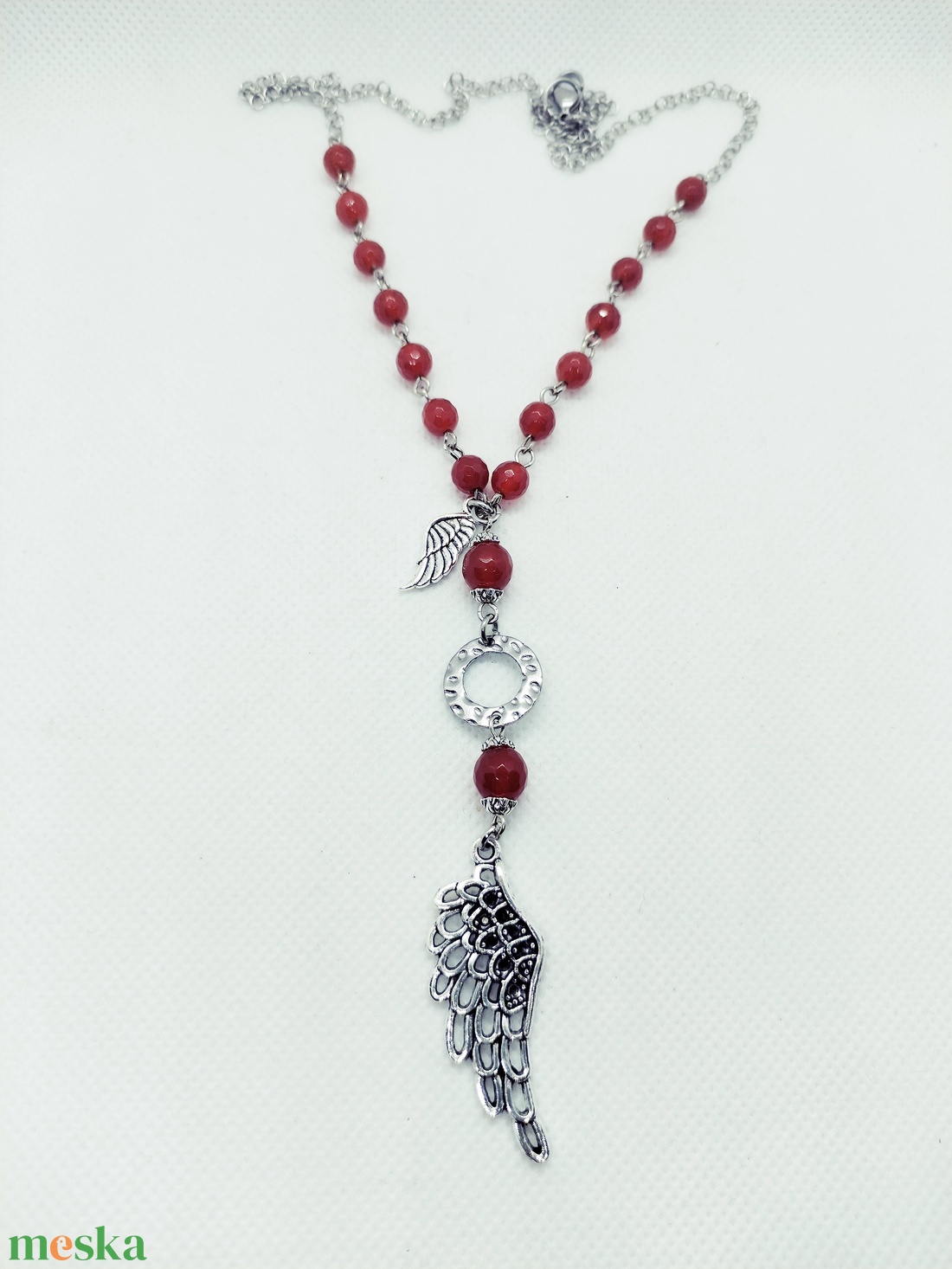 Angyalszárnyas amulett karneolból, nemesacél láncon - ékszer - nyaklánc - medálos nyaklánc - Meska.hu Angyalszárnyas amulett karneolból, nemesacél láncon - ékszer - nyaklánc - medálos nyaklánc - Meska.hu