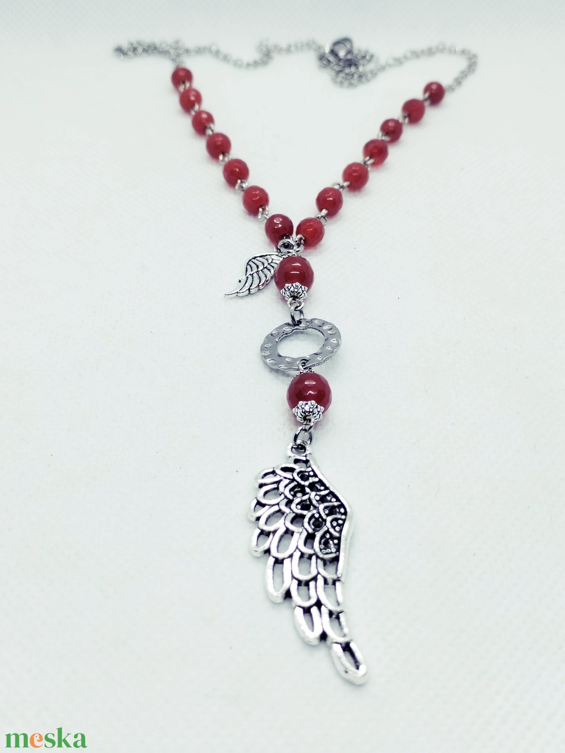 Angyalszárnyas amulett karneolból, nemesacél láncon - ékszer - nyaklánc - medálos nyaklánc - Meska.hu Angyalszárnyas amulett karneolból, nemesacél láncon - ékszer - nyaklánc - medálos nyaklánc - Meska.hu