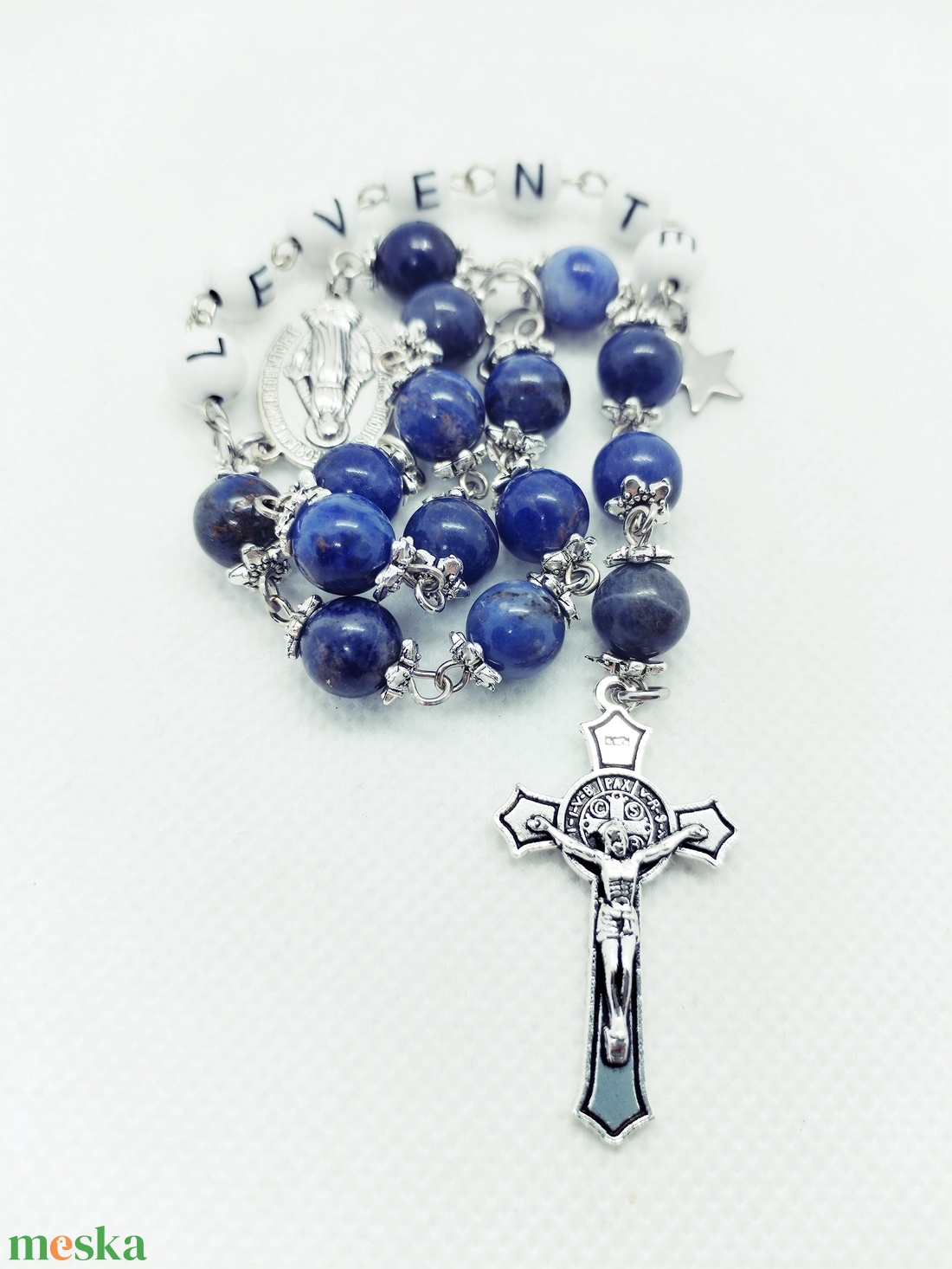 Kisfiú rózsafüzér - keresztelőre  - otthon & életmód - vallás - lánc & füzér - Meska.hu