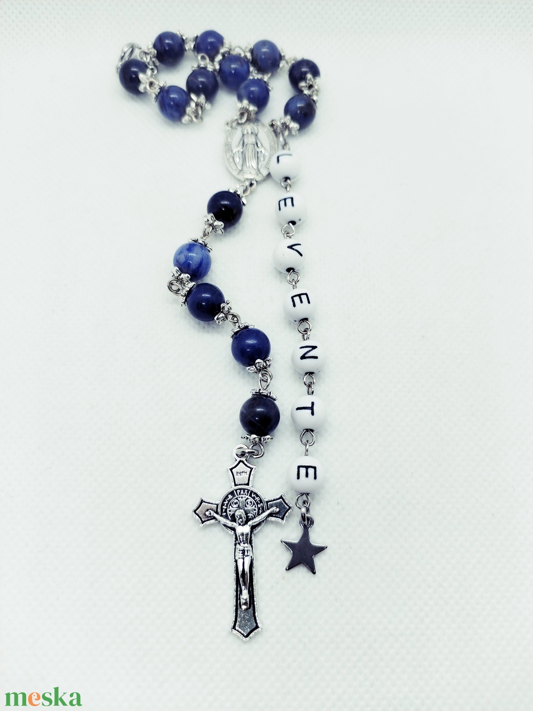 Kisfiú rózsafüzér - keresztelőre  - otthon & életmód - vallás - lánc & füzér - Meska.hu