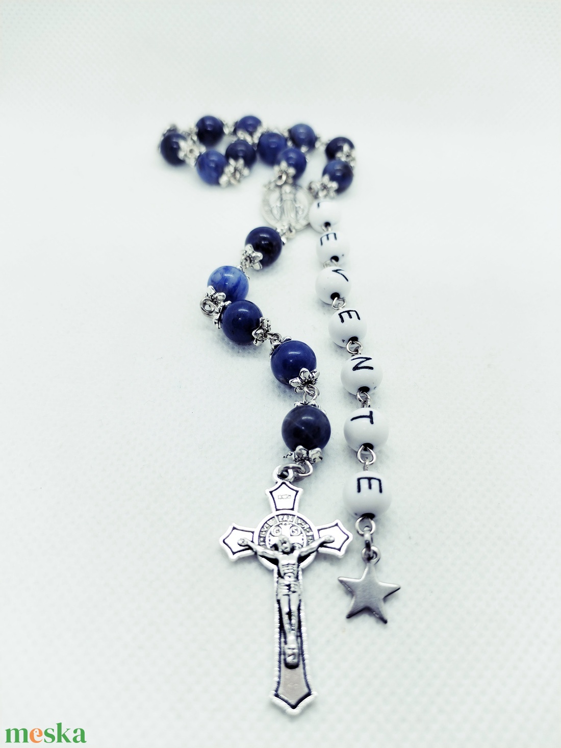 Kisfiú rózsafüzér - keresztelőre  - otthon & életmód - vallás - lánc & füzér - Meska.hu