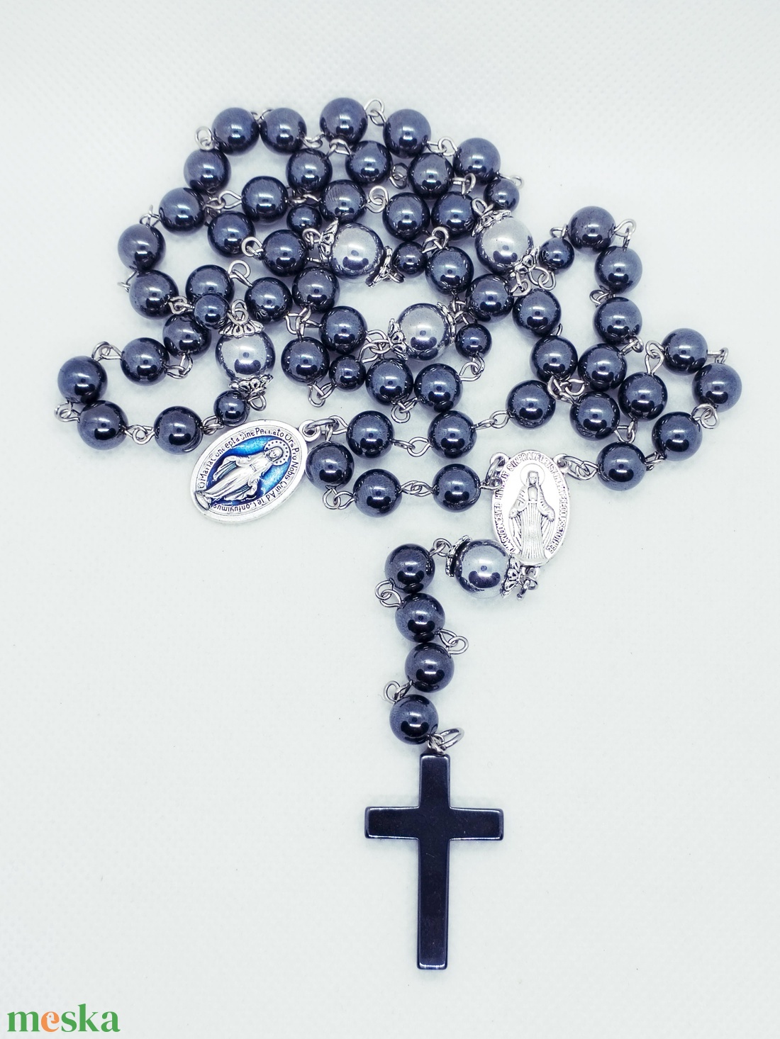 5 tizedes hematit rózsafüzér, védelmező amulett - otthon & életmód - vallás - lánc & füzér - Meska.hu