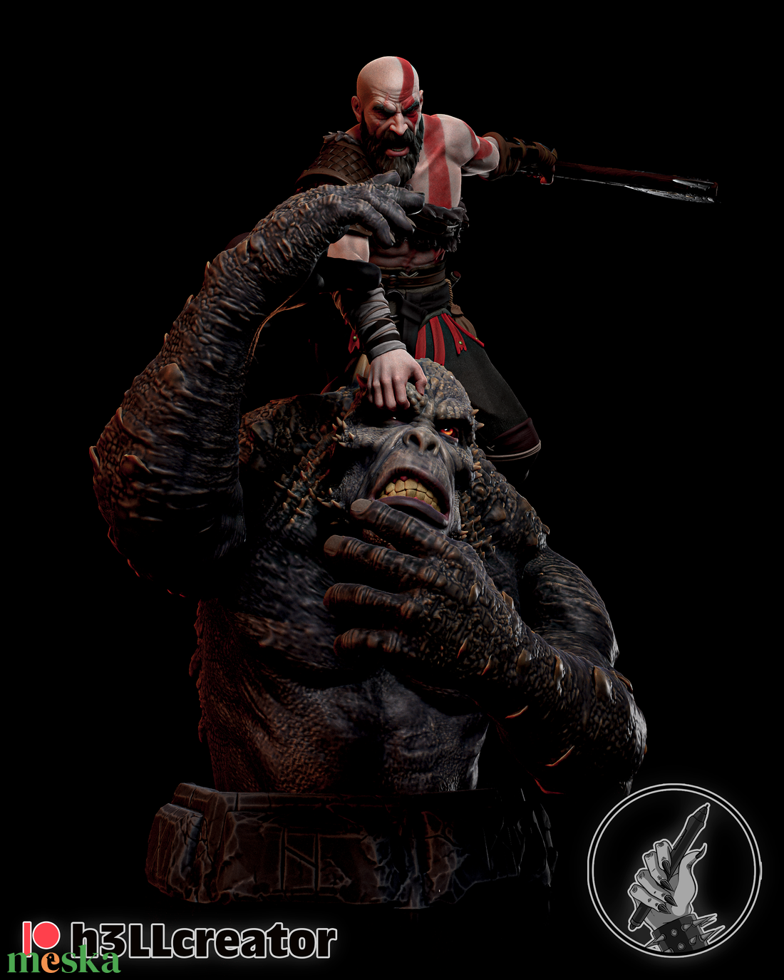 Kratos - God of War - művészet - makett, modell - Meska.hu