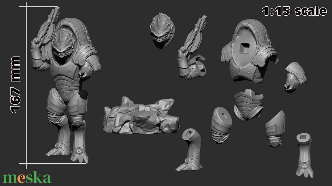 Urdnot Wrex - Mass Effect - művészet - makett, modell - Meska.hu Urdnot Wrex - Mass Effect - művészet - makett, modell - Meska.hu