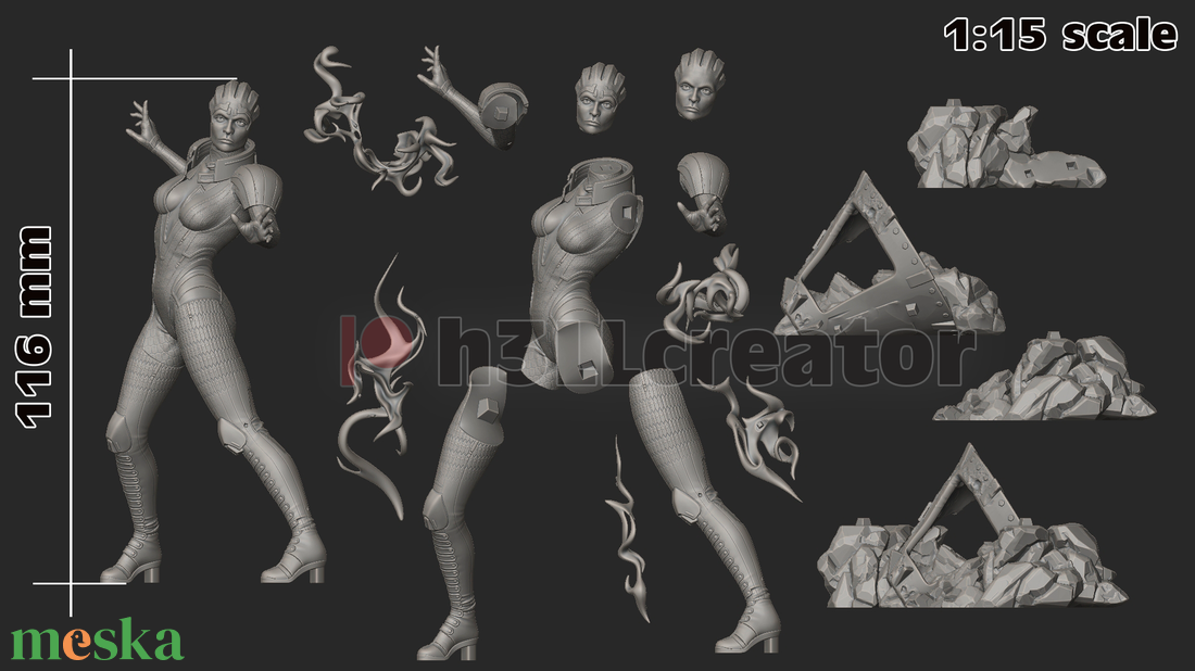 Samara - Mass Effect - művészet - makett, modell - Meska.hu Samara - Mass Effect - művészet - makett, modell - Meska.hu