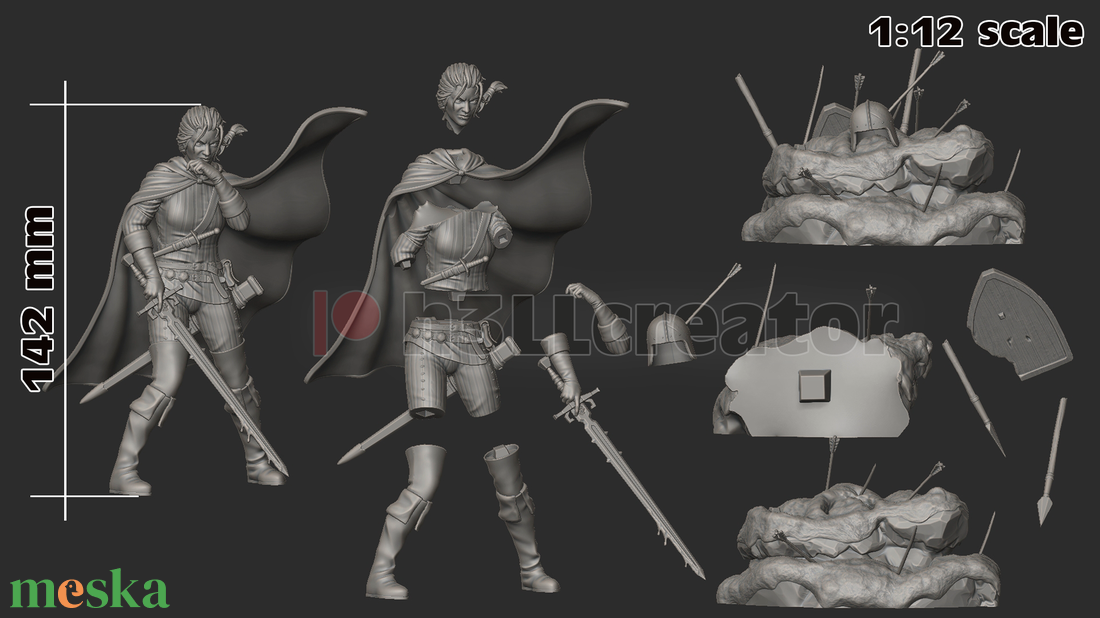 Queen Meve - The Witcher - művészet - makett, modell - Meska.hu