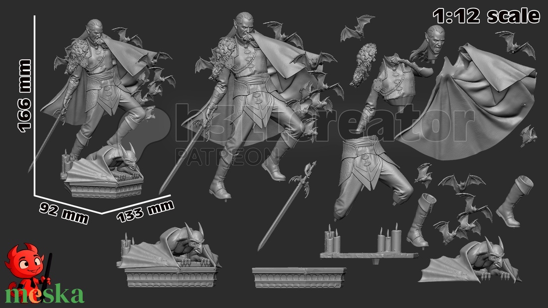 Strahd von Zarovich - DnD Világ - művészet - makett, modell - Meska.hu Strahd von Zarovich - DnD Világ - művészet - makett, modell - Meska.hu