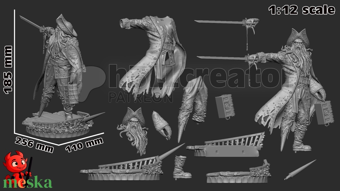 Davy Jones - Pirates of the Caribbean - művészet - makett, modell - Meska.hu Davy Jones - Pirates of the Caribbean - művészet - makett, modell - Meska.hu