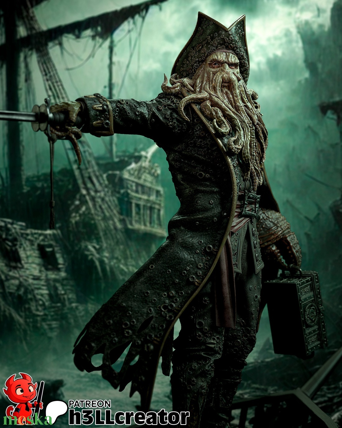 Davy Jones - Pirates of the Caribbean - művészet - makett, modell - Meska.hu Davy Jones - Pirates of the Caribbean - művészet - makett, modell - Meska.hu