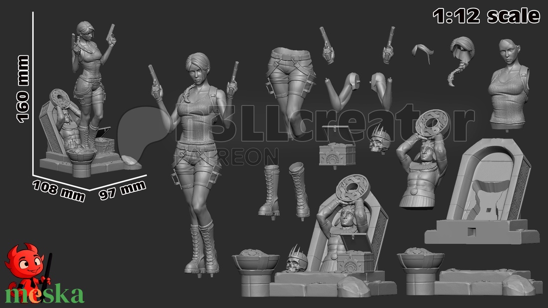 Lara Croft - Tomb Raider - művészet - makett, modell - Meska.hu Lara Croft - Tomb Raider - művészet - makett, modell - Meska.hu