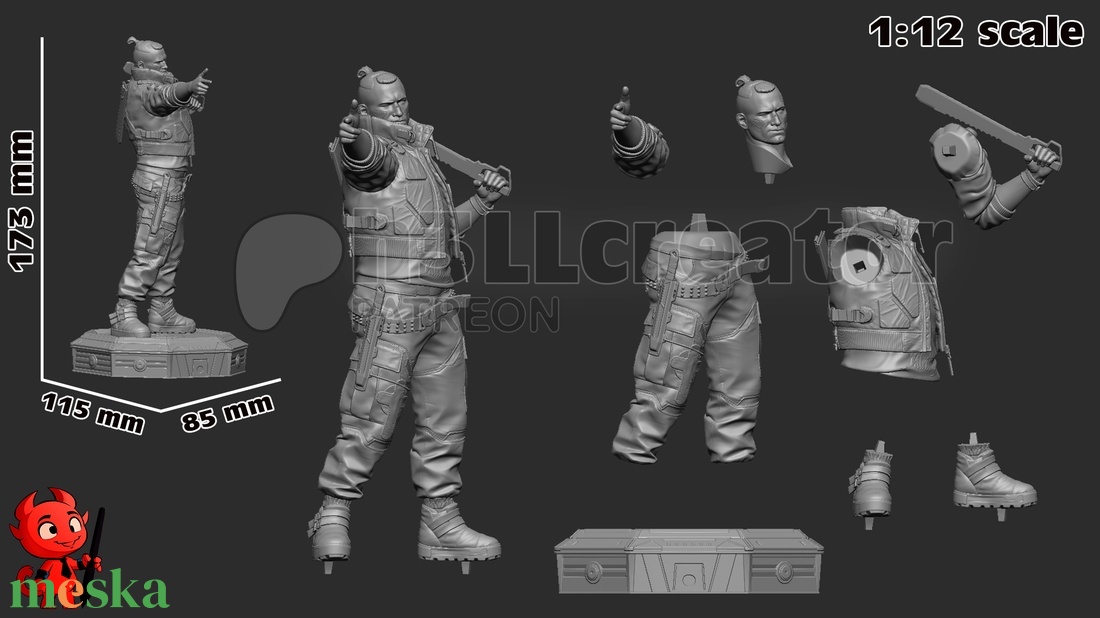 Jackie Welles - Cyberpunk 2077 - művészet - makett, modell - Meska.hu Jackie Welles - Cyberpunk 2077 - művészet - makett, modell - Meska.hu