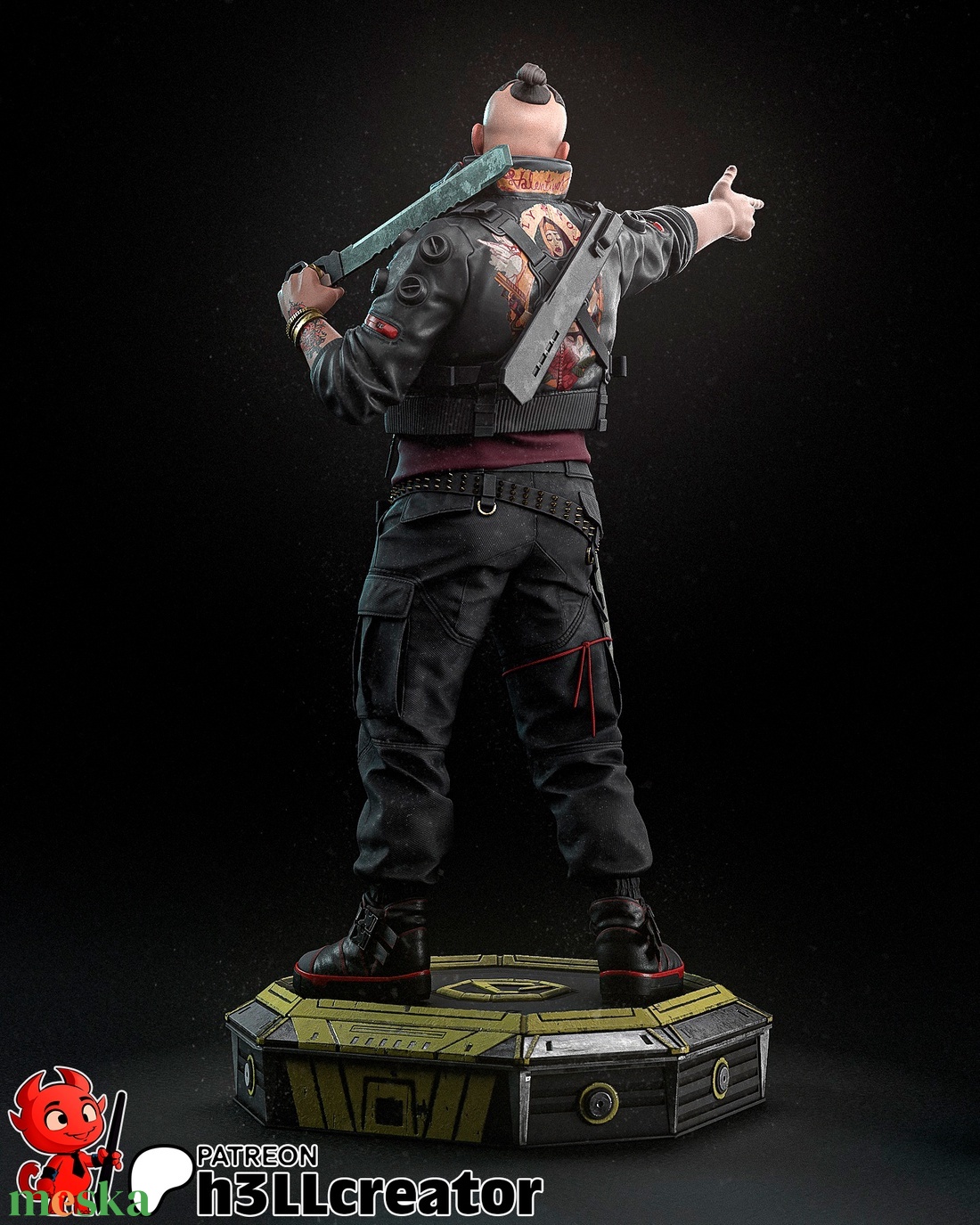 Jackie Welles - Cyberpunk 2077 - művészet - makett, modell - Meska.hu Jackie Welles - Cyberpunk 2077 - művészet - makett, modell - Meska.hu