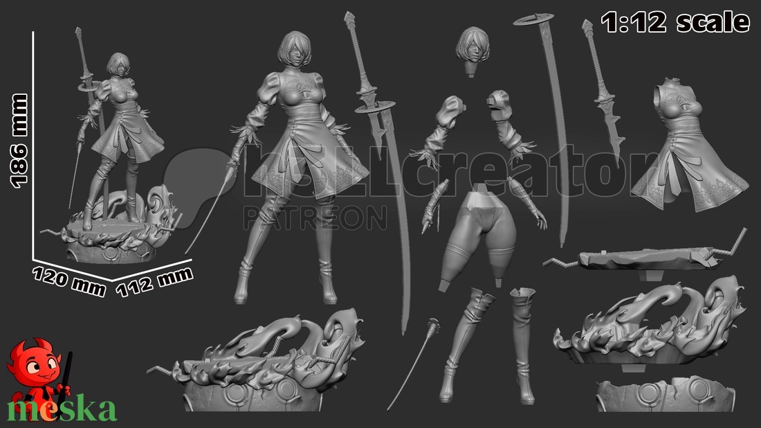 2B - Nier: Automata - művészet - makett, modell - Meska.hu 2B - Nier: Automata - művészet - makett, modell - Meska.hu